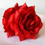 Flor Pelo Roja Con Pinza Mod. Rosa