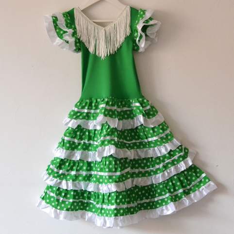 Vestido sevillana o flamenca verde