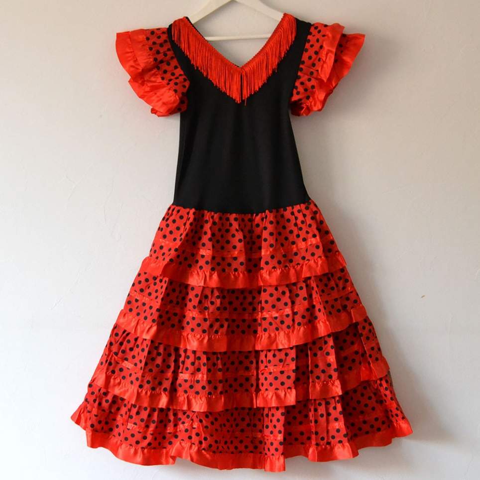 Vestido sevillana o flamenca rojo