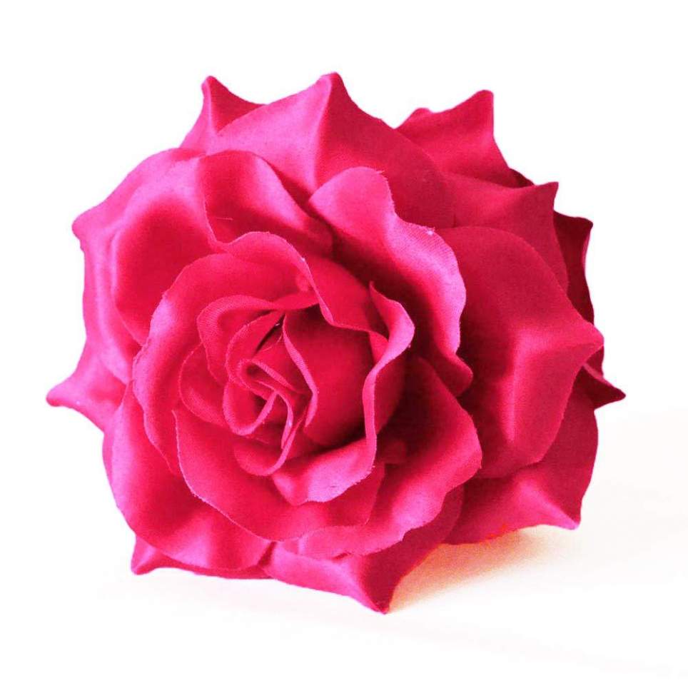 Flor Pelo Rosa Con Pinza Mod. Rosa para tu Traje de Sevillana, Flamenca o Chulapa