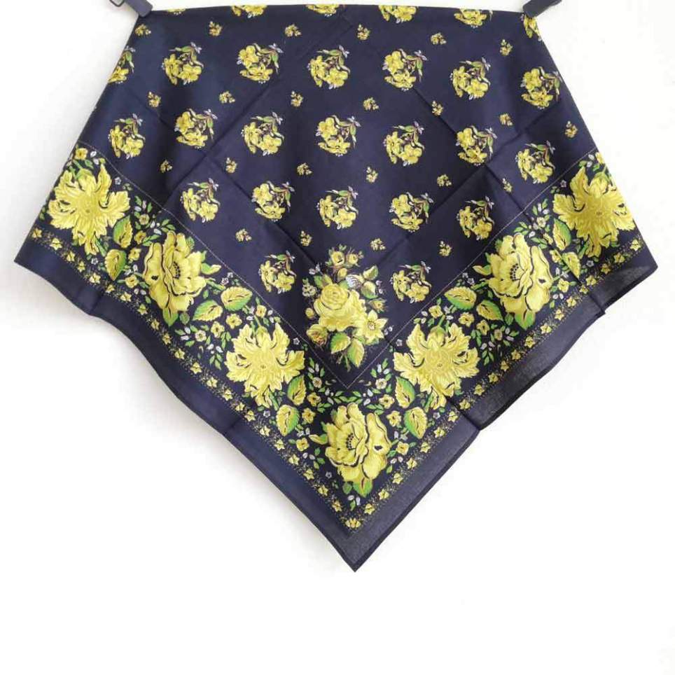 Pañuelo Azul Marino y Amarillo Estampado Indiana 5 para traje baturra o regional