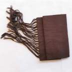 Faja de algodón marrón chocolate con flecos para traje baturro o regional