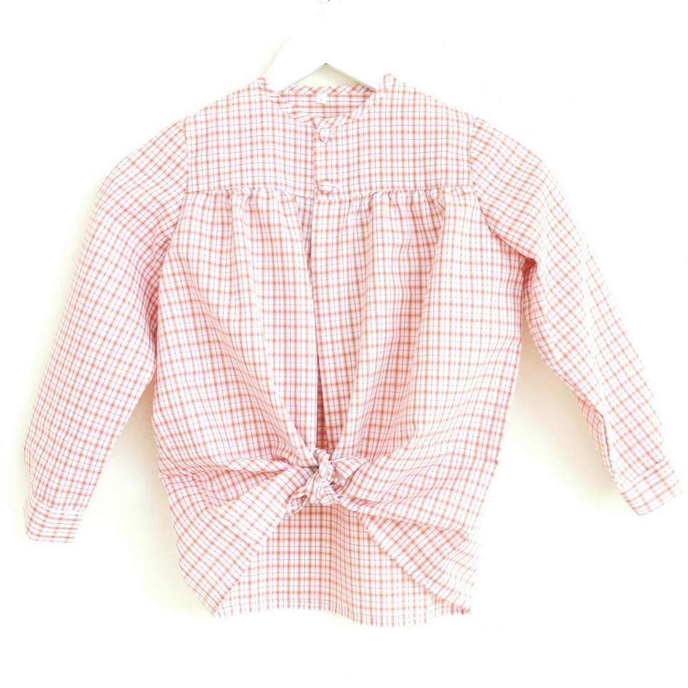 Blusón Cuadros Naranja para traje baturro o regional de bebé o niño